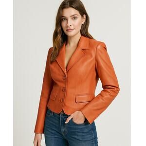 Pasha & Jo Vegan Leather Blazer Jacket